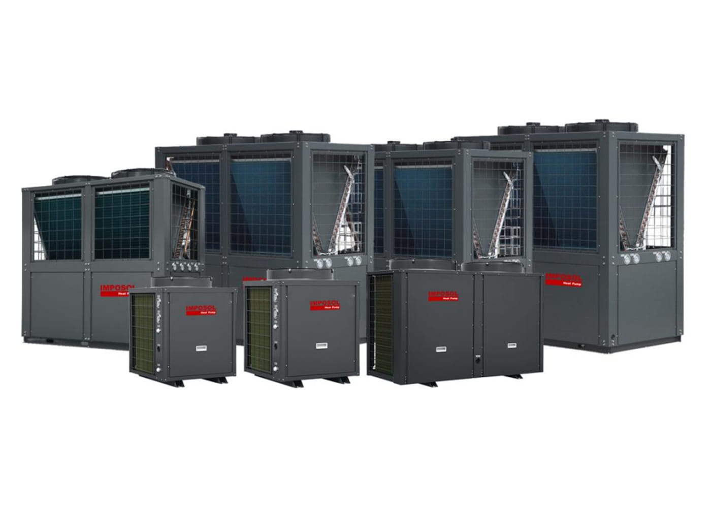 26 kW / 33 kW / 52 kW / 63 kW 고정 속도 상업용 공기 대 물 열 펌프 75-80C 고온 온수